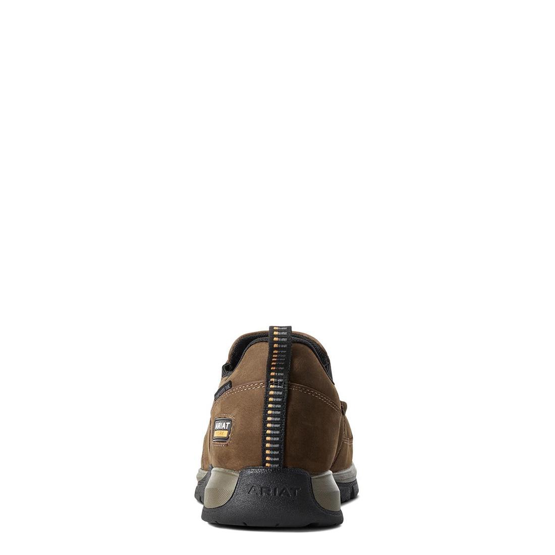 Edge LTE Composite Toe SD Slip-On Work Shoes for Men - Dark Brown Safety Shoes for Construction, Warehouse & Industrial Work