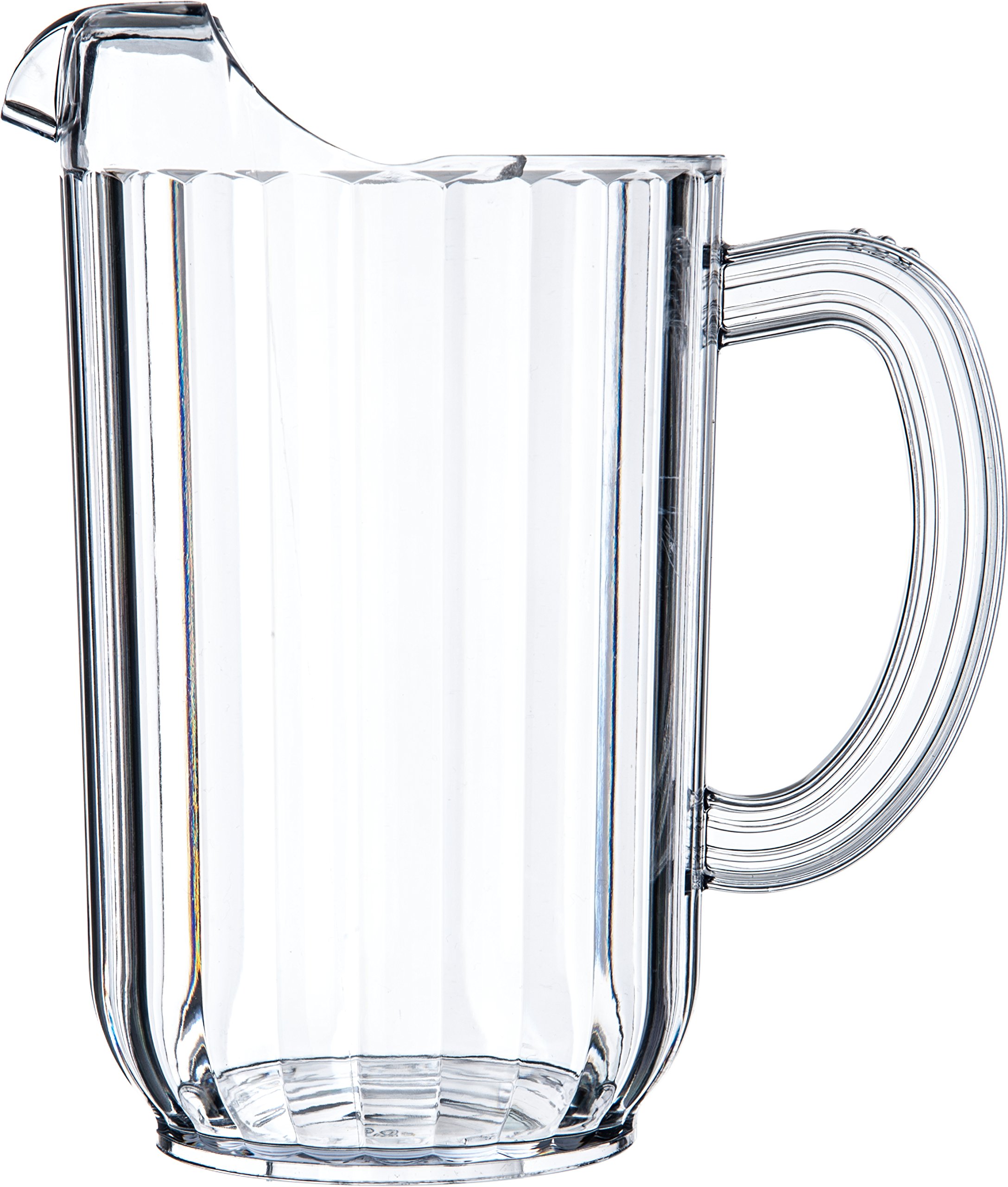 Carlisle 48 oz Clear Plastic Pitcher - Tall Restaurant & Catering Pitcher for Beverages, Water, Juice - Durable FoodService Pitcher for Commercial Kitchens, Bars, Events & Home Use