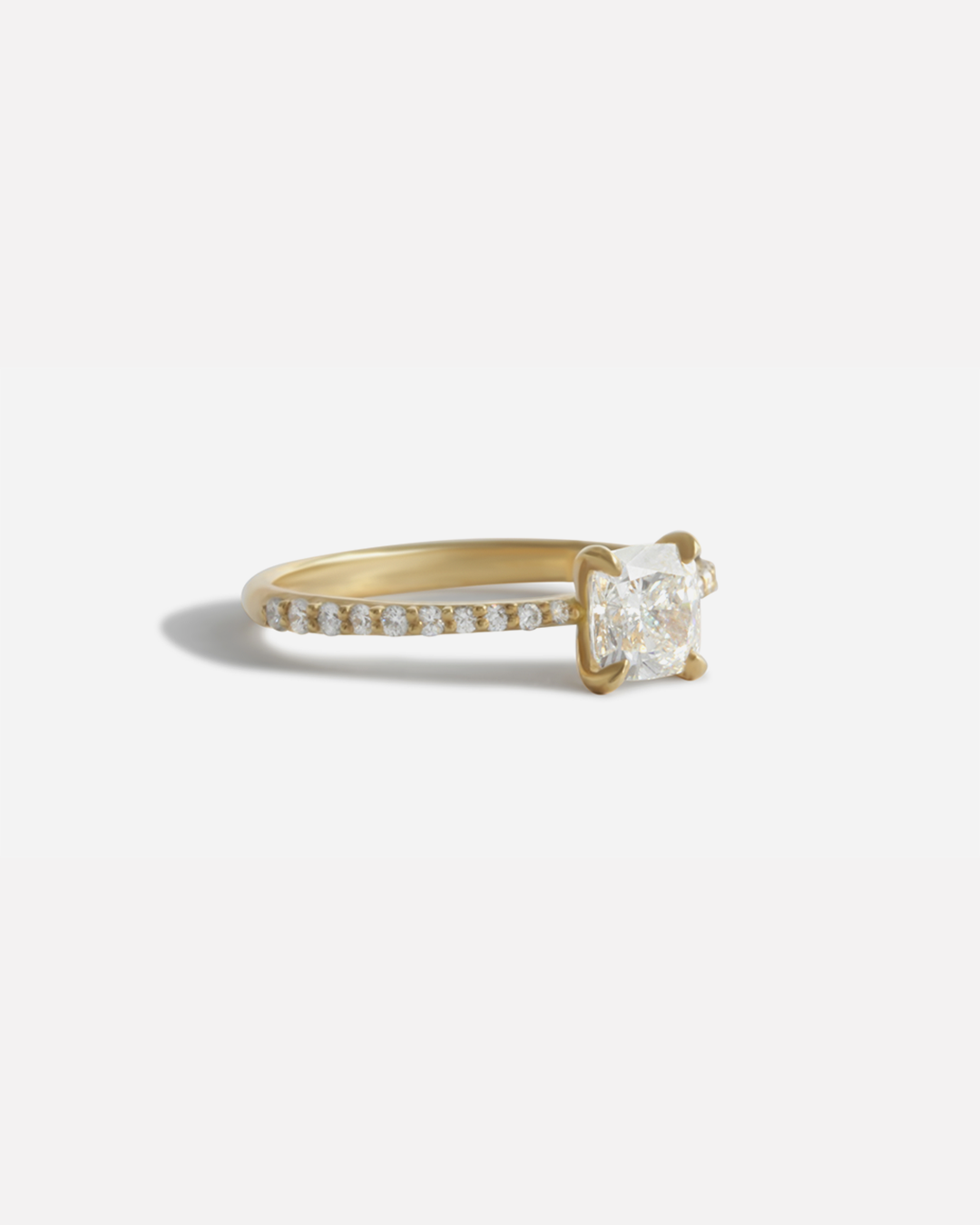 Lara White Cushion Cut Diamond Pave Engagement Ring - Elegant Wedding Band for Proposals, Anniversaries & Special Occasions
