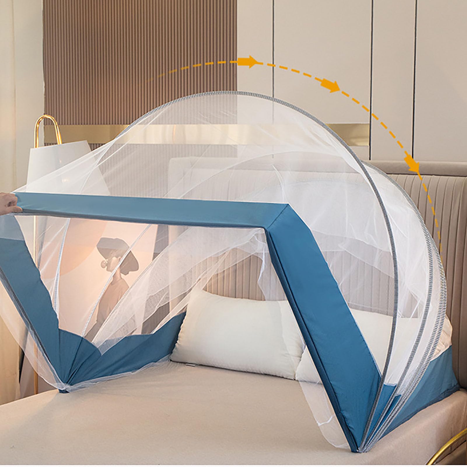 Portable Pop Up Mosquito Net Tent with Bottom - Foldable Canopy Bed Tent for Camping, Travel & Outdoor Protection