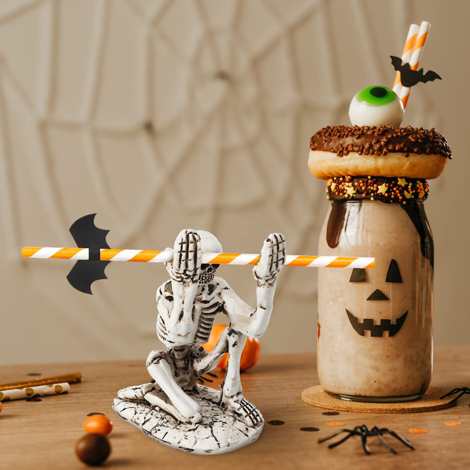 IMIKEYA Skull Pen Holder - Skeleton Pen Display Stand, Makeup Brush Organizer, Fountain Pen Holder for Halloween Home Decor - Perfect for Office Desk, Makeup Vanity & Halloween Party Display