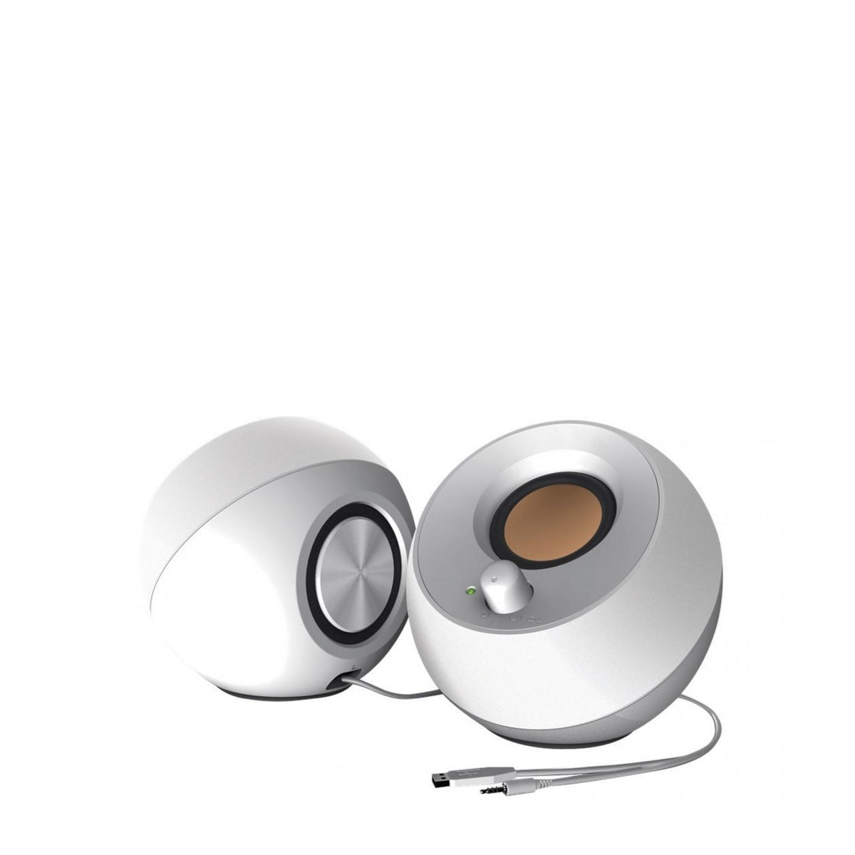 Creative Pebble 2.0 USB Powered Computer Speakers - Premium White Desktop Sound System for PC, Laptop, Gaming & Home Office Setup