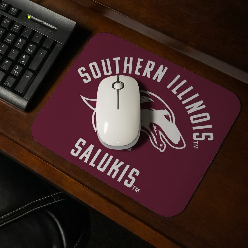Southern Illinois Saluki Low Profile Thin Mouse Pad - Non-Slip Gaming & Office Desk Mat for Computers, Laptops - Perfect for Work, Gaming & Home Office Use