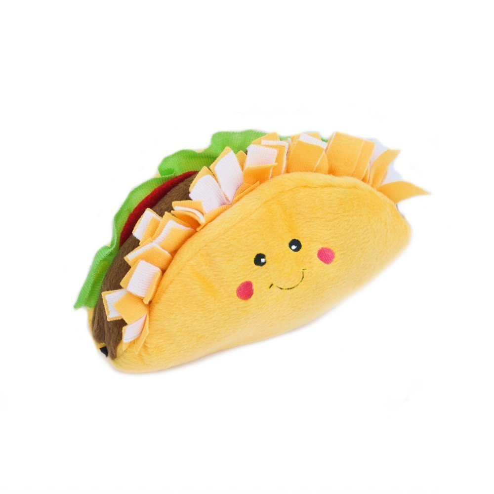 ZippyPaws NomNomz Taco Plush Squeaky Dog Toy - Fun Food-Shaped Chew Toy with Squeakers for Small & Medium Dogs | Perfect for Playtime, Training Rewards & Interactive Bonding