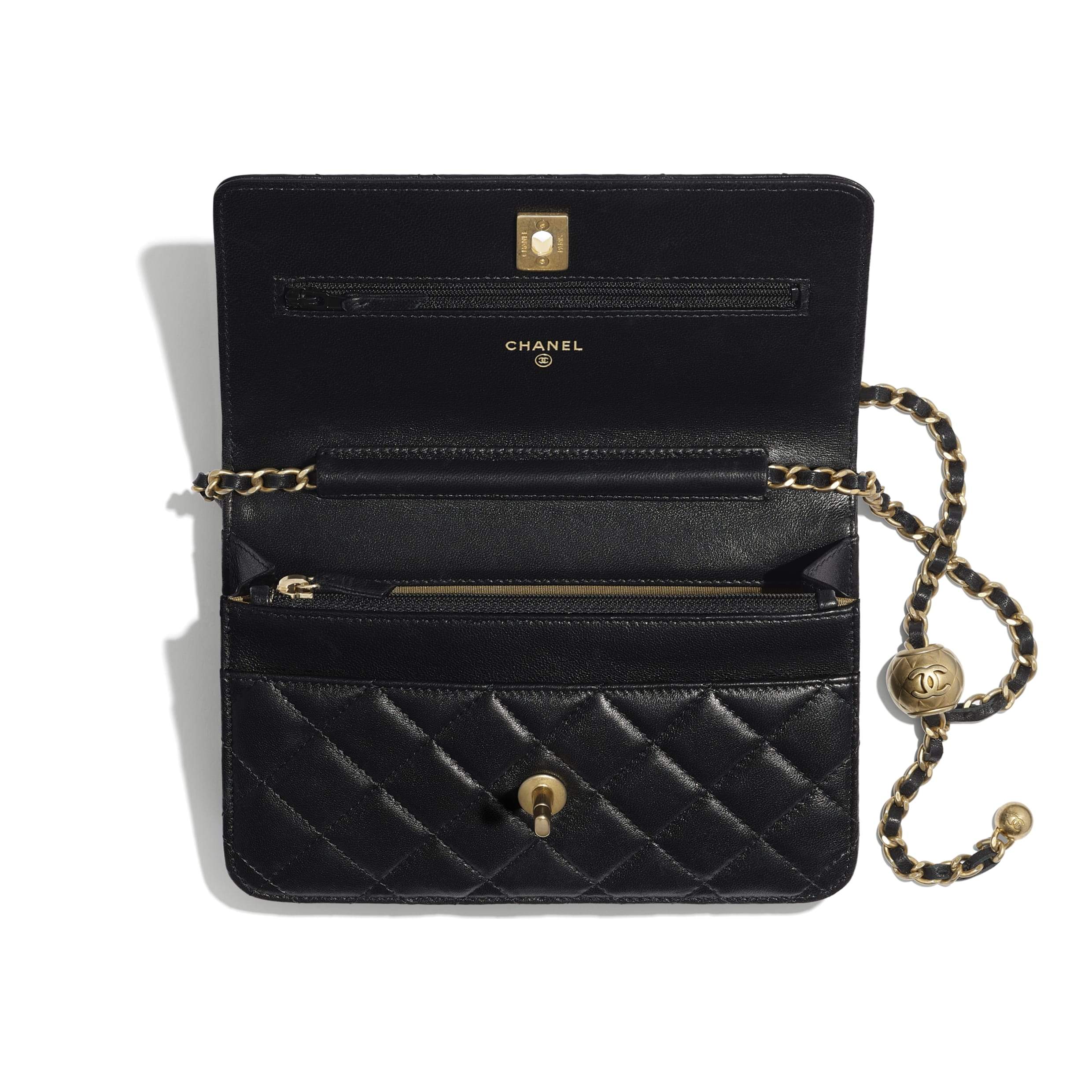 Chanel Wallet On Chain WOC Lambskin Leather Gold-Tone Hardware Black Crossbody Bag for Women | Perfect for Evening Parties, Date Nights & Travel