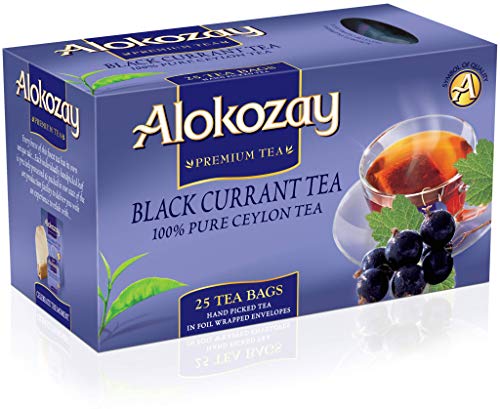 Premium Alokozay Blackcurrant Tea - 25 Tea Bags | Antioxidant-Rich, Caffeine-Free Herbal Tea for Relaxation & Wellness | Perfect for Afternoon Tea, Gifts & Office Breaks