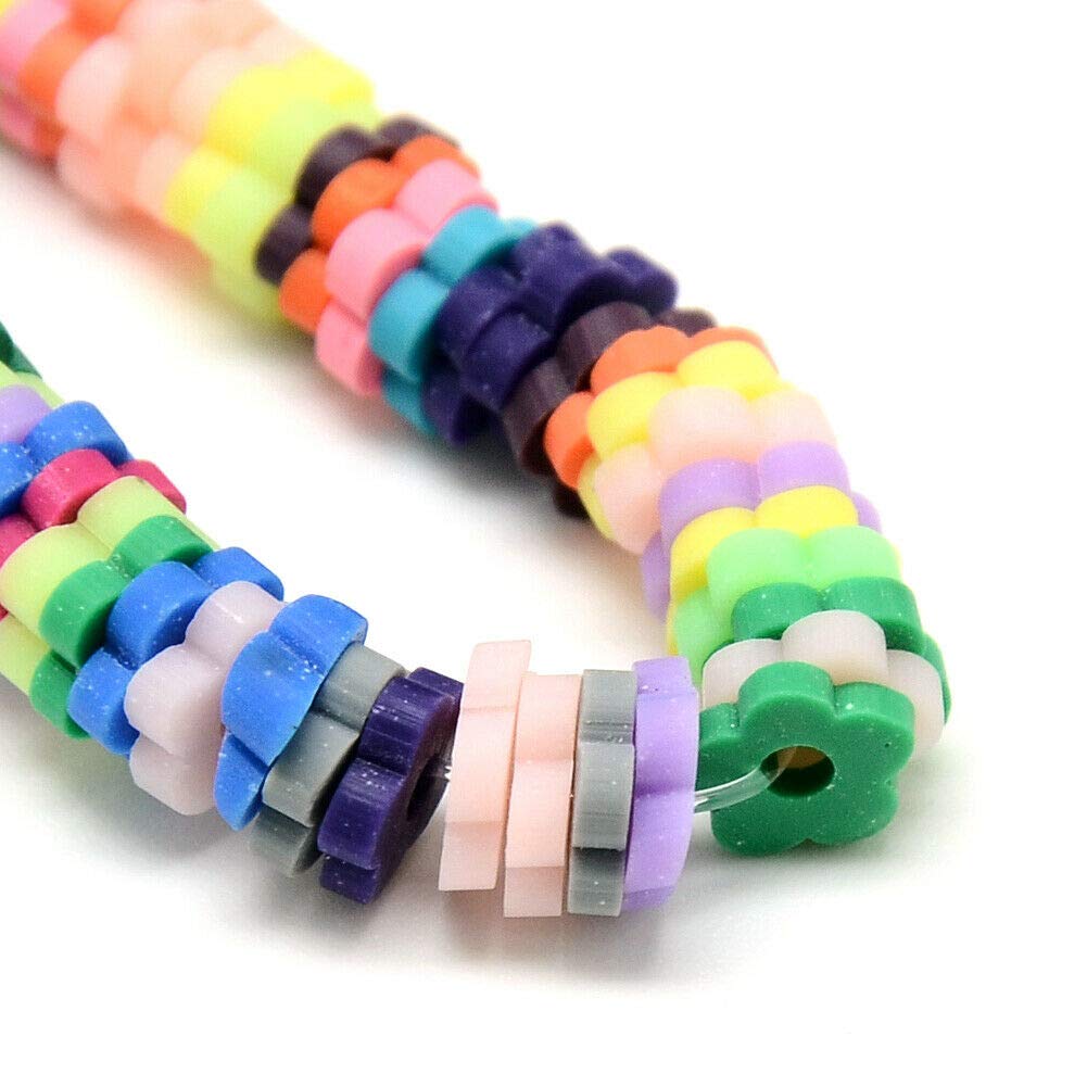 315Pcs Polymer Clay Flower Beads for Jewelry Making - Colorful Smooth Tiny Loose Spacers 4-6mm - Perfect for DIY Bracelets, Necklaces & Craft Projects