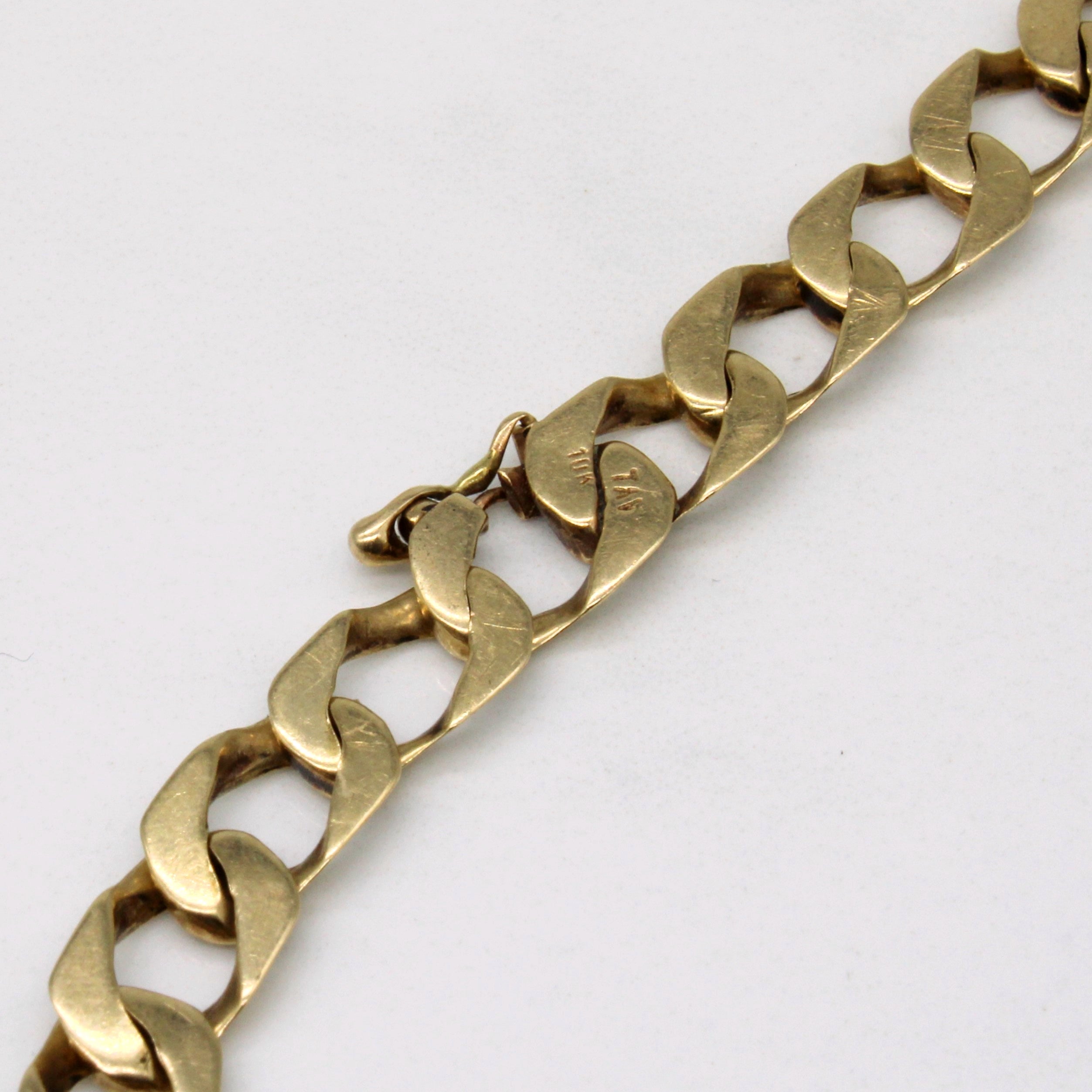 10K Yellow Gold Curb Link Bracelet - 9