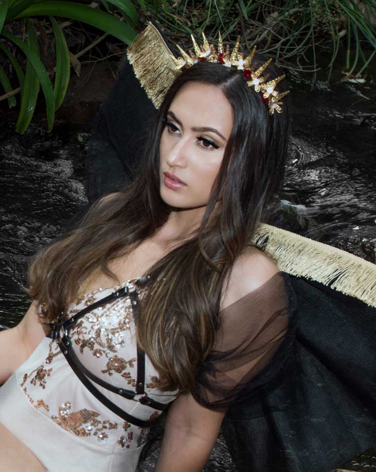 Unique Spiky Gold Crown Wedding Headpiece - Venetia by Kezani | Bridal Accessories for Boho, Vintage & Royal Weddings