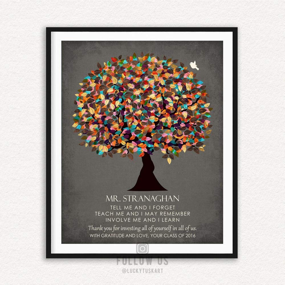 Personalized Teacher Appreciation Gift - 'Tell Me and I Forget' Quote Art Print on Paper, Canvas or Metal | Thoughtful Student Thank You Present for Classroom, Office Decor or Retirement Gift #1318