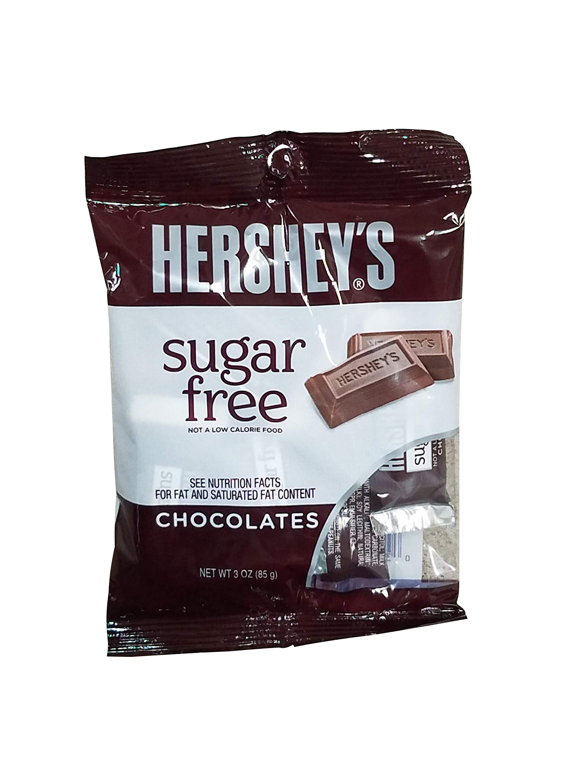 Sugar Free Hershey's Milk Chocolate Mini Bars - 2 Pack (3 oz Each) | Individually Wrapped Low Carb Keto Snacks for Diabetics, Office Treats & Party Favors