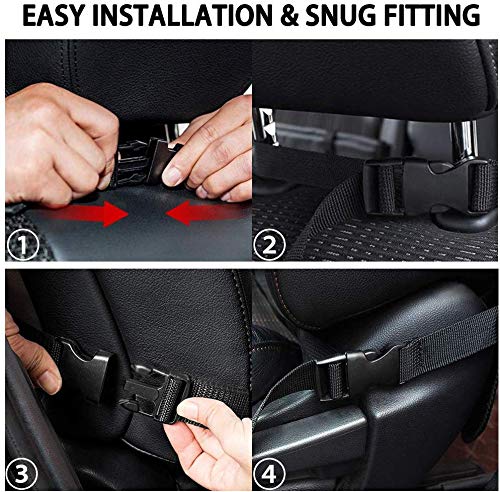 UBANTE Car Backseat Organizer with Touch Screen Tablet Holder - 9 Storage Pockets & Kick Mats - Car Seat Back Protector for Kids & Toddlers - Travel Accessories for Road Trips & Family Vacations (2 Pack)
