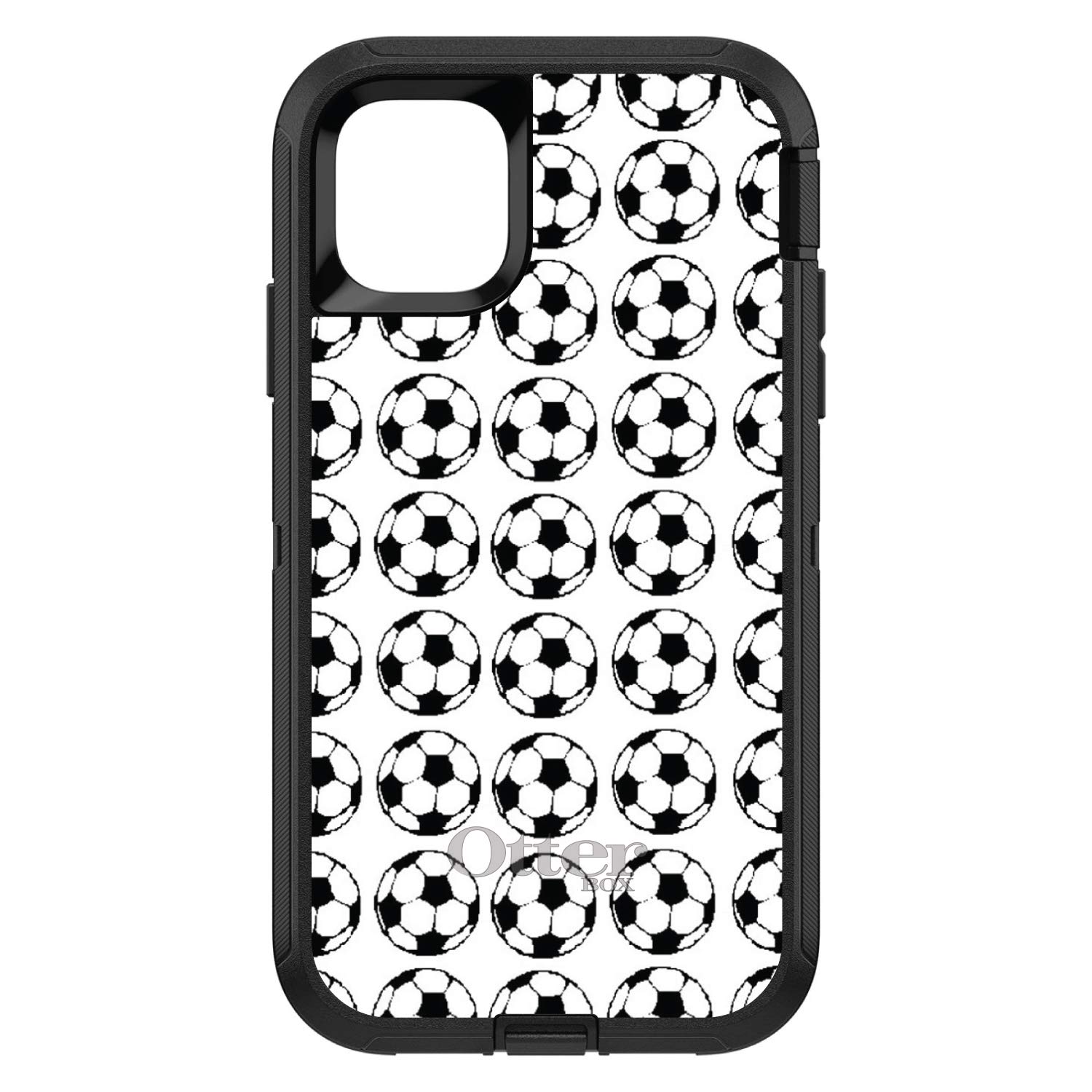 DistinctInk iPhone 12 Pro MAX Case (6.7 Inch) - Soccer Ball Design Protective Cover - Durable Shockproof Replacement for OtterBox Defender - Perfect for Sports Fans, Outdoor Activities & Daily Use