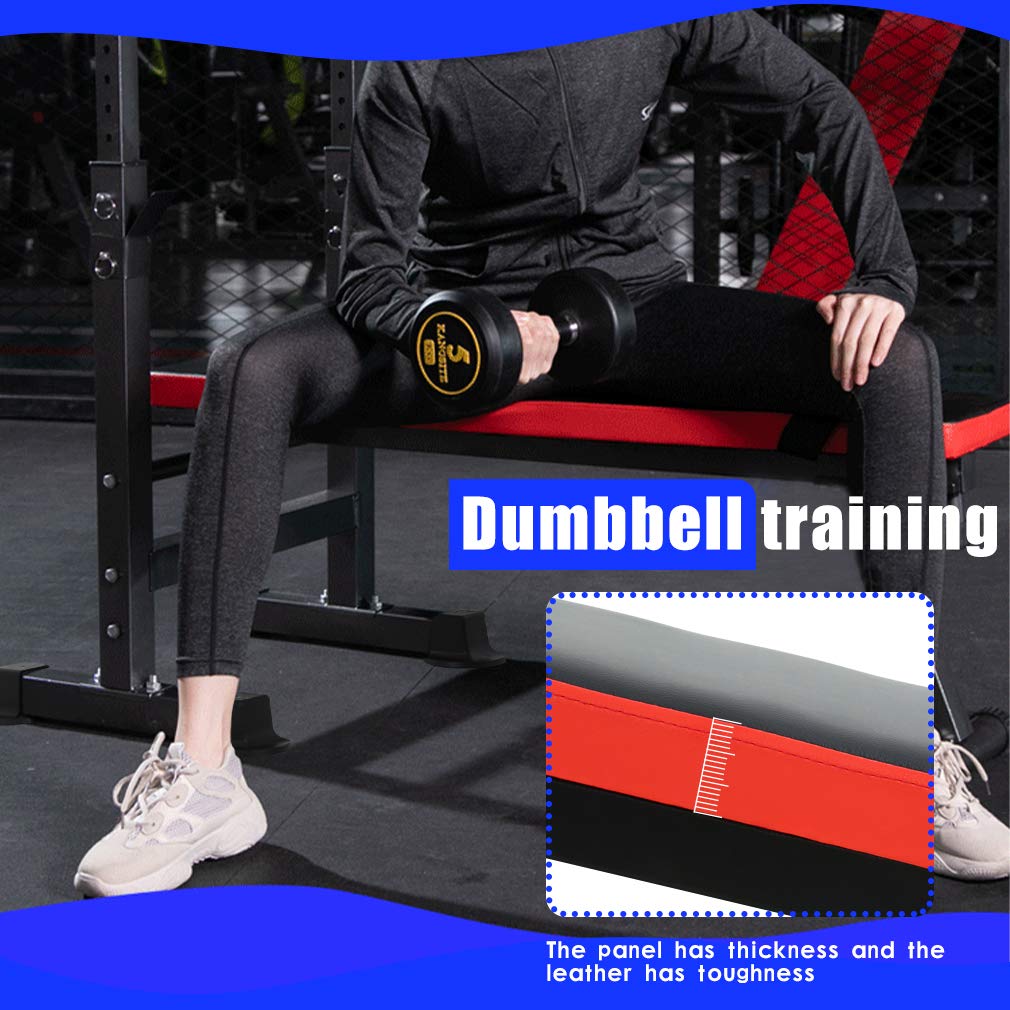 Adjustable Weight Bench for Full Body Workout - Olympic Folding Barbell Rack Stand for Home Gym Strength Training | Perfect for Squats, Bench Press & Home Fitness Routines