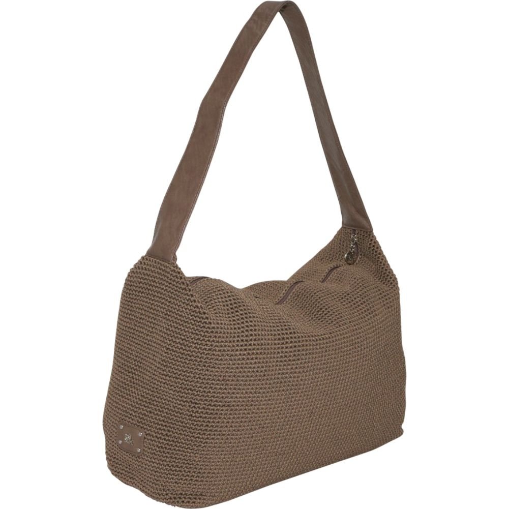 THE SAK Women's Sport Crochet Large Duffel Hobo Bag - Taupe Color, Stylish & Spacious Handbag for Gym, Travel & Everyday Use