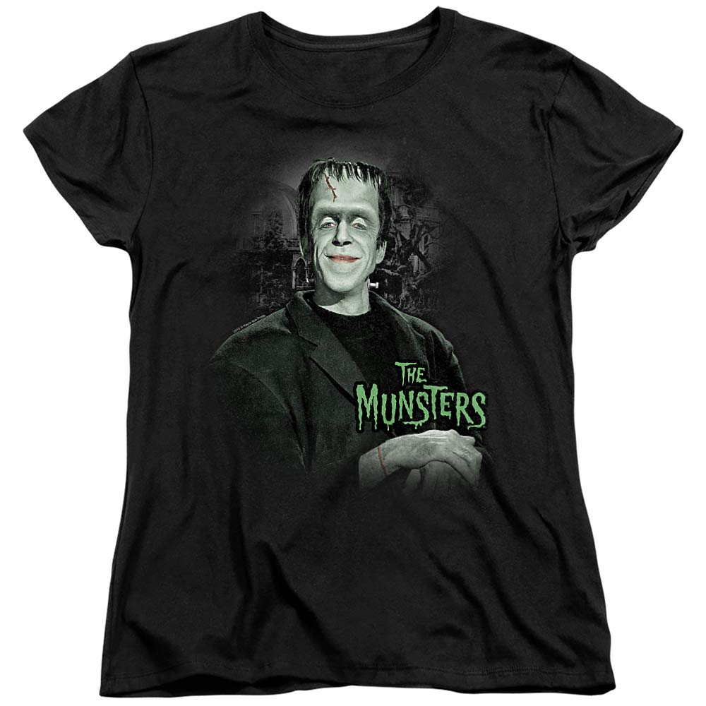 The Munsters Man of The House Women's T-Shirt | Vintage TV Show Graphic Tee | Casual Comfort Fit Cotton Top for Fans & Collectors | Perfect for Halloween, Cosplay, and Retro Fashion
