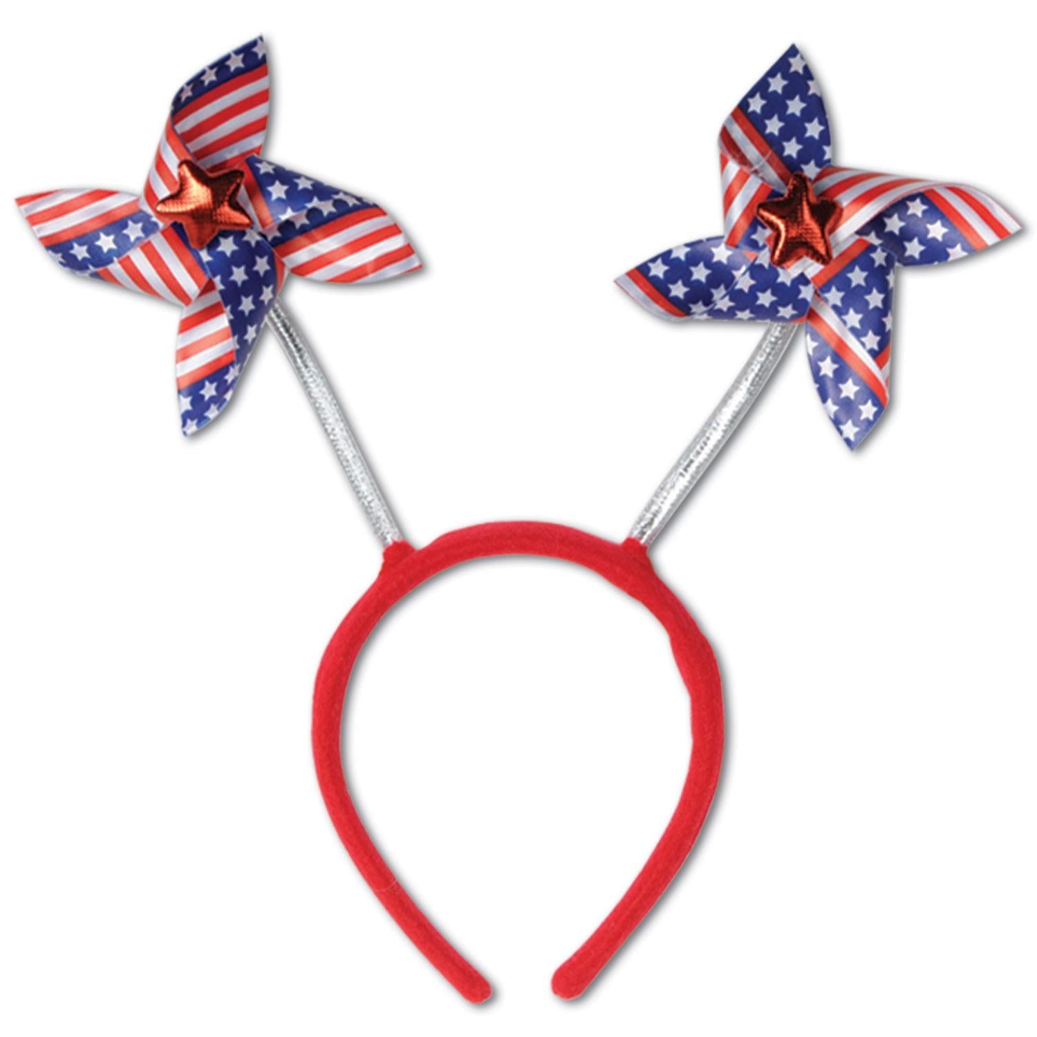 12 Pack Beistle 4th of July Patriotic Pinwheel Boppers - Red White Blue Party Favors for Independence Day Celebrations, Parades & Outdoor Festivities