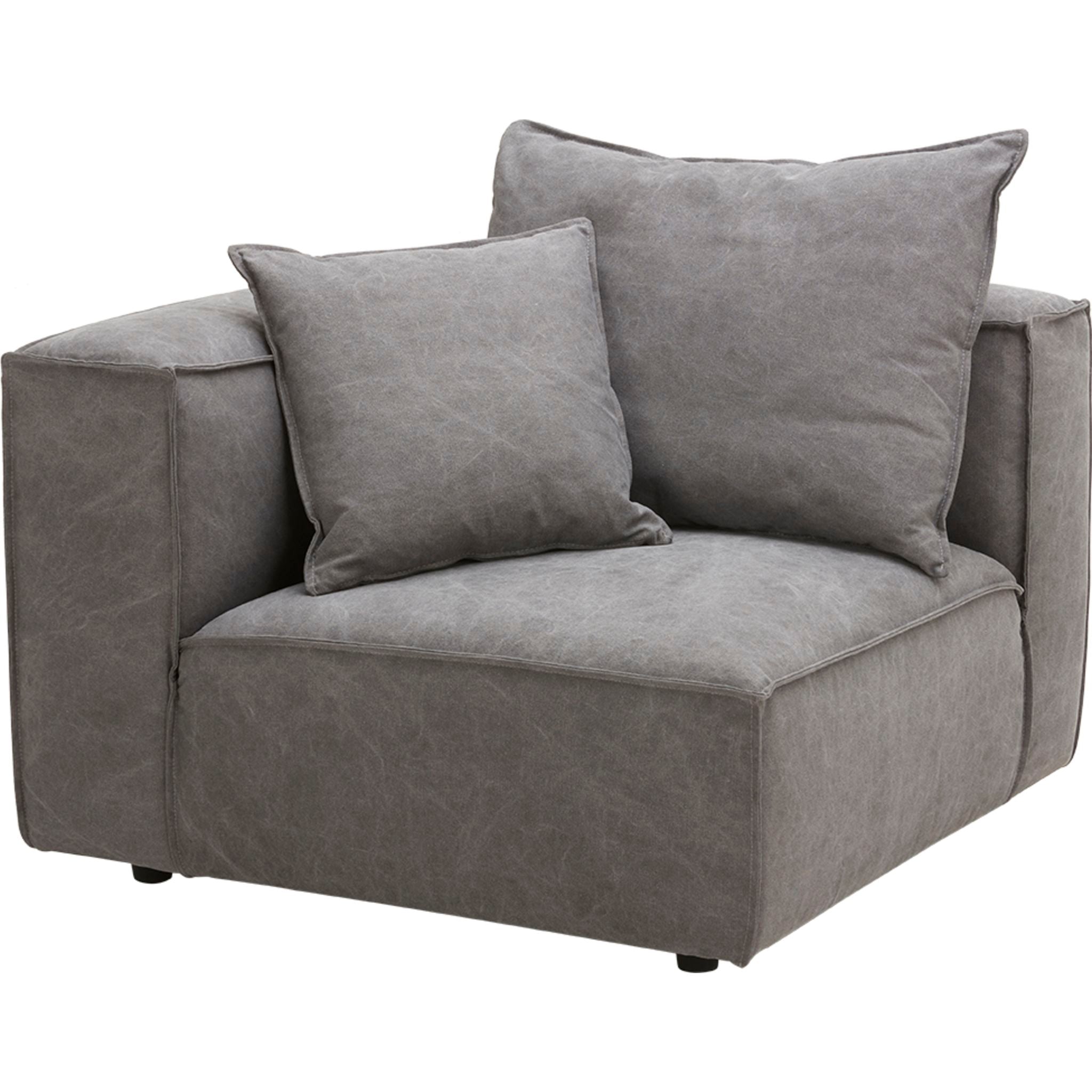 5-Piece Angela Sectional Sofa Set in Capricorn Charcoal - Modern L-Shaped Couch for Living Room, Family Room & Home Theater