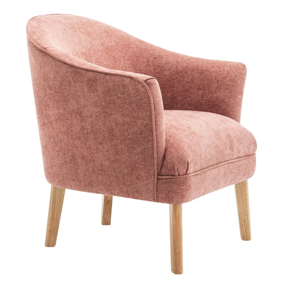 Elsa Occasional Chair - Coral Chenille Upholstered Accent Chair for Living Room, Bedroom, or Office - Comfortable & Stylish Home Decor