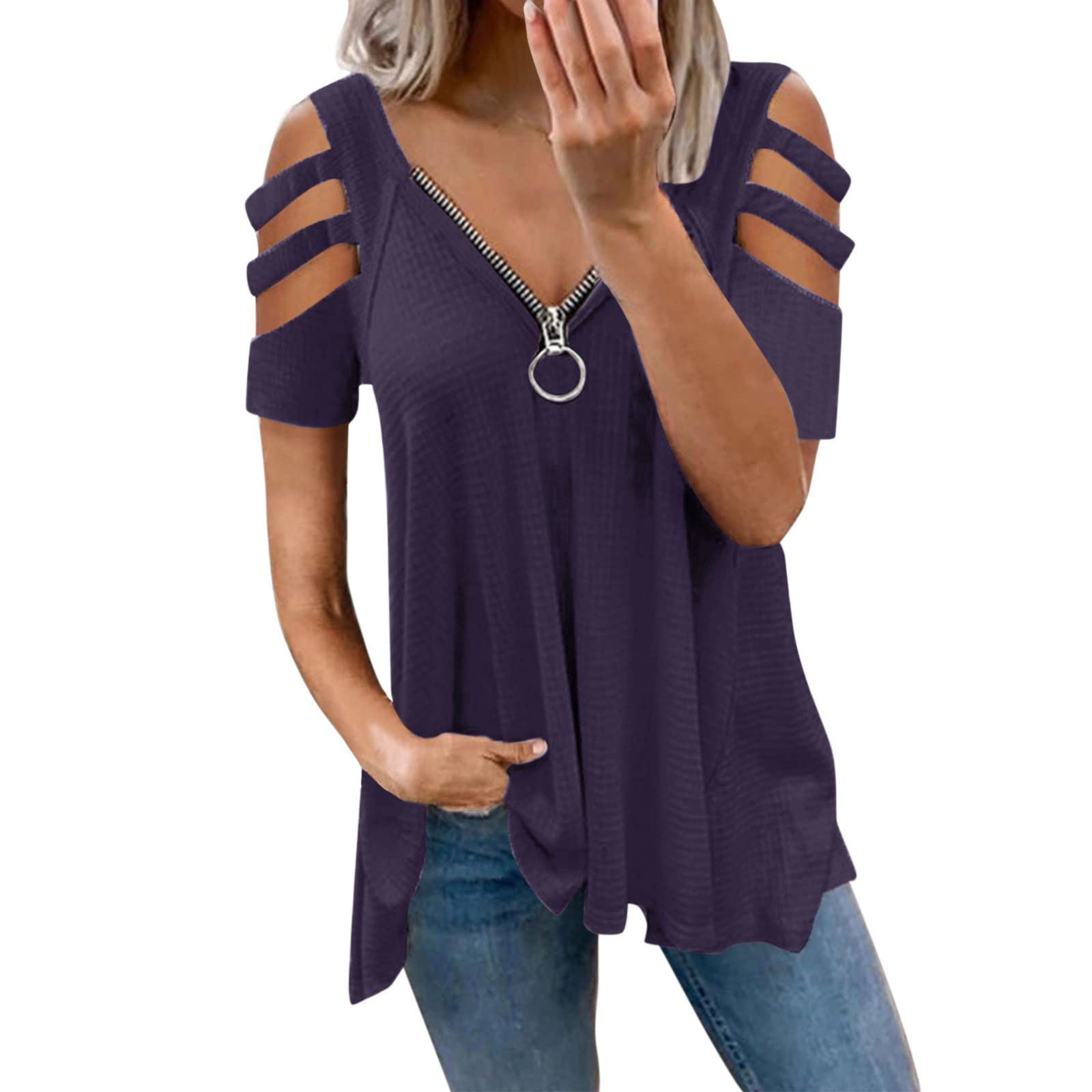 Women's Casual Loose V-Neck Printed T-Shirt - Summer Fashion Blouse Top for Women | Breathable & Comfortable for Daily Wear, Outings & Vacation