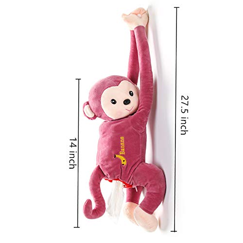 **Soft Plush PIPI Monkey Anime Tissue Box Cover - Cute Cartoon Tissue Holder for Car, Home & Bathroom - Brown Napkin Storage Box for Kids Room Decor & Gift**