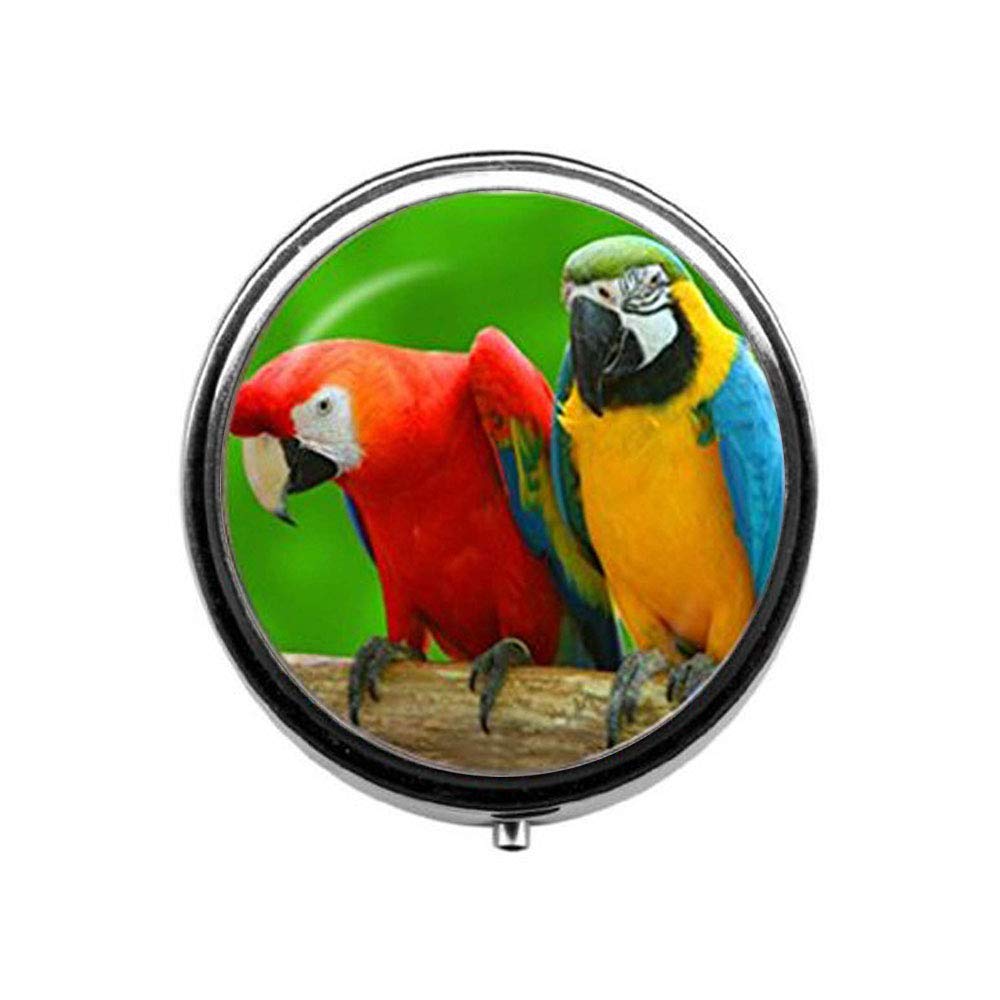 Vintage Glass Dome Parrot Pill Box - Cute Bird Jewelry Holder & Candy Container - Perfect Bridesmaid Gift for Weddings, Baby Showers & Home Decor