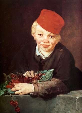 Edouard Manet Boy with Cherries Art Print - 9x12 Inches - Vintage French Painting Poster - Perfect for Home Decor, Office Wall Art & Gift for Art Lovers