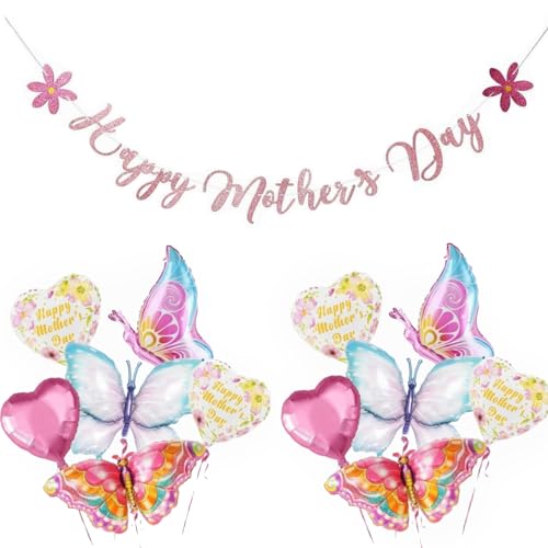 Blue Butterfly W. Flower Banner