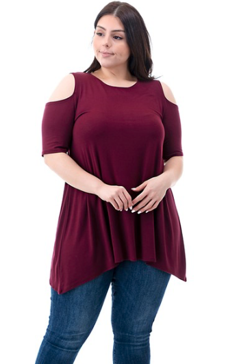 Plus Size Short Sleeve Cold Shoulder Tops for Women - Trendy Summer Blouses for Casual Wear & Date Nights