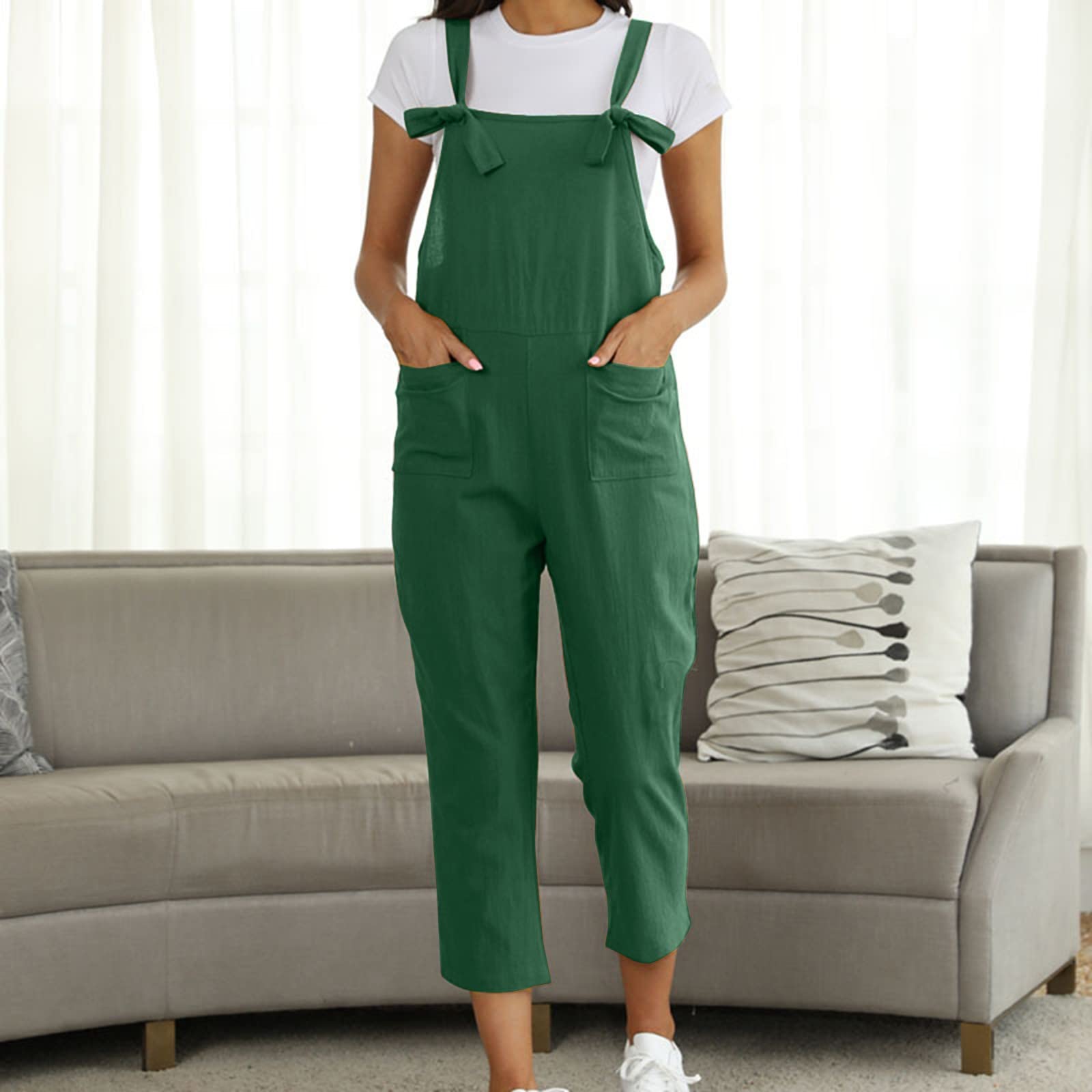 Petite Jumpsuits for Women - Summer Casual & Dressy Rompers with Pockets, Adjustable Straps & Loose Fit | Perfect for Beach Outings, Date Nights & Weekend Brunch
