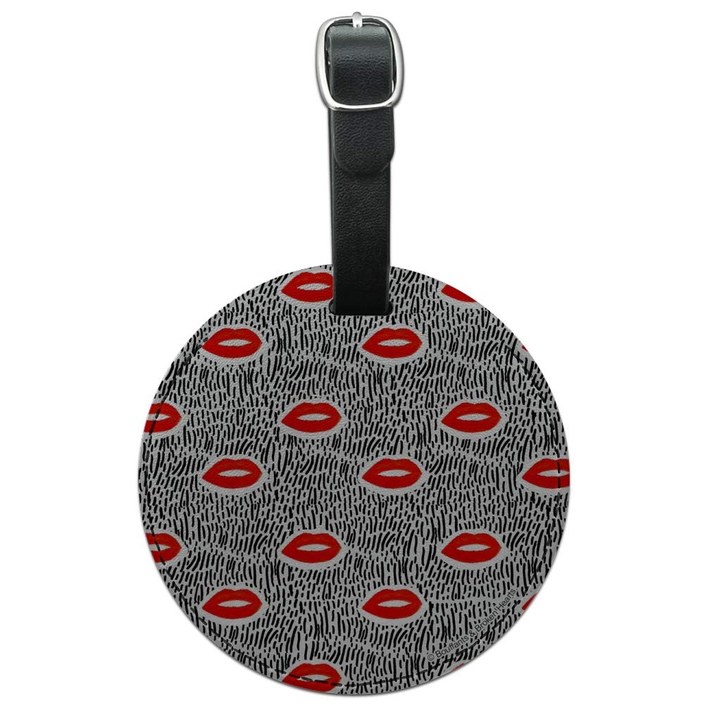 Durable Leather Luggage Tag for Suitcases & Carry-Ons - Round ID Card Holder with Bold Lettering | Perfect for Travel, Business Trips & Vacation