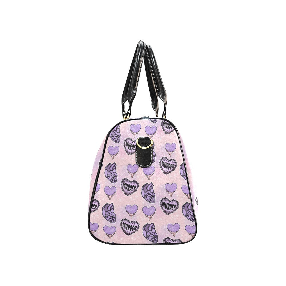Gothic Candy Hearts Large Travel Bag - Stylish Durable Carry-On for Women & Men | Perfect for Airplane, Road Trips & Weekend Getaways
