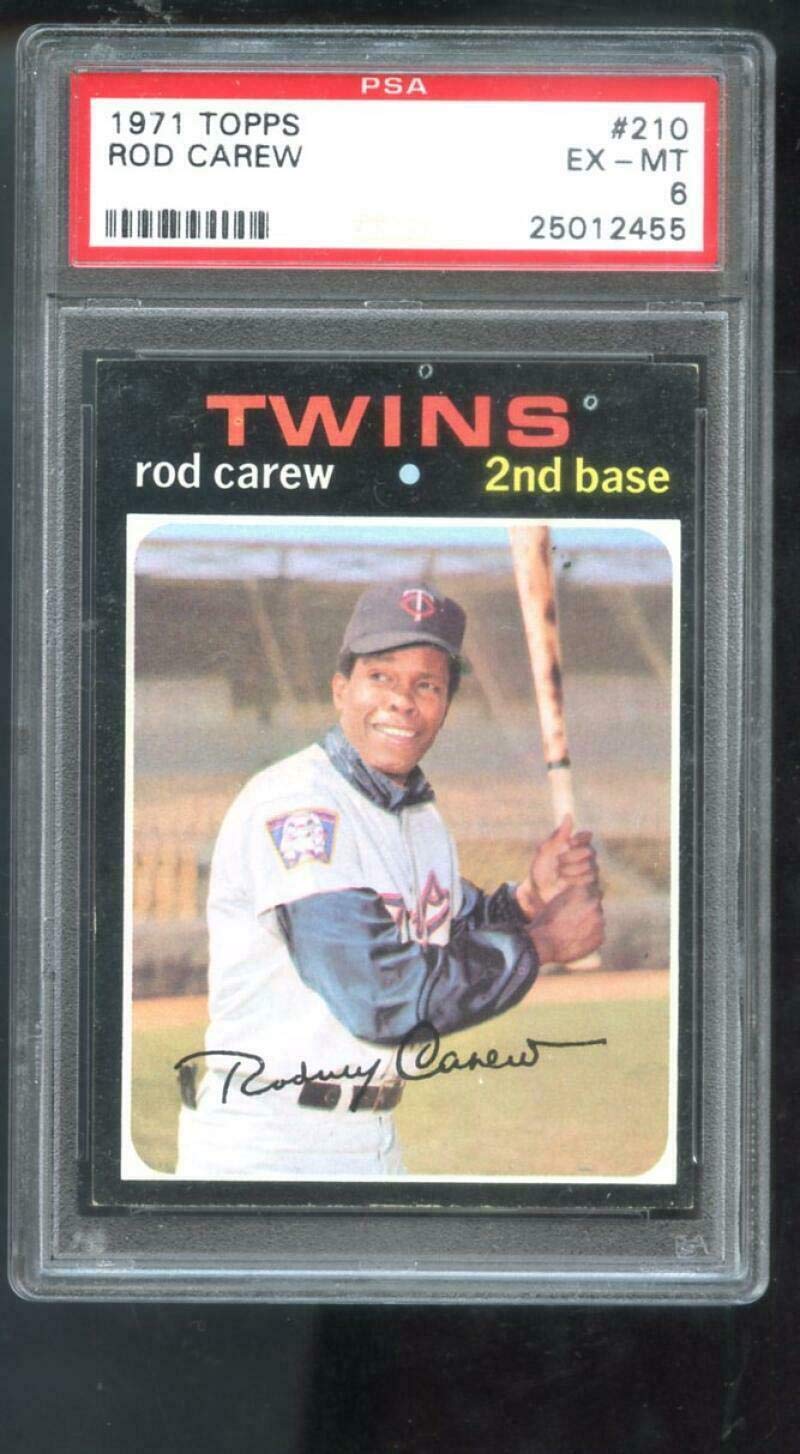 1971 Topps #210 Rod Carew Minnesota Twins PSA 6 Graded Baseball Card - Vintage MLB Collectible for Display & Investment - Perfect for Sports Memorabilia Collections & Fan Cave Decor
