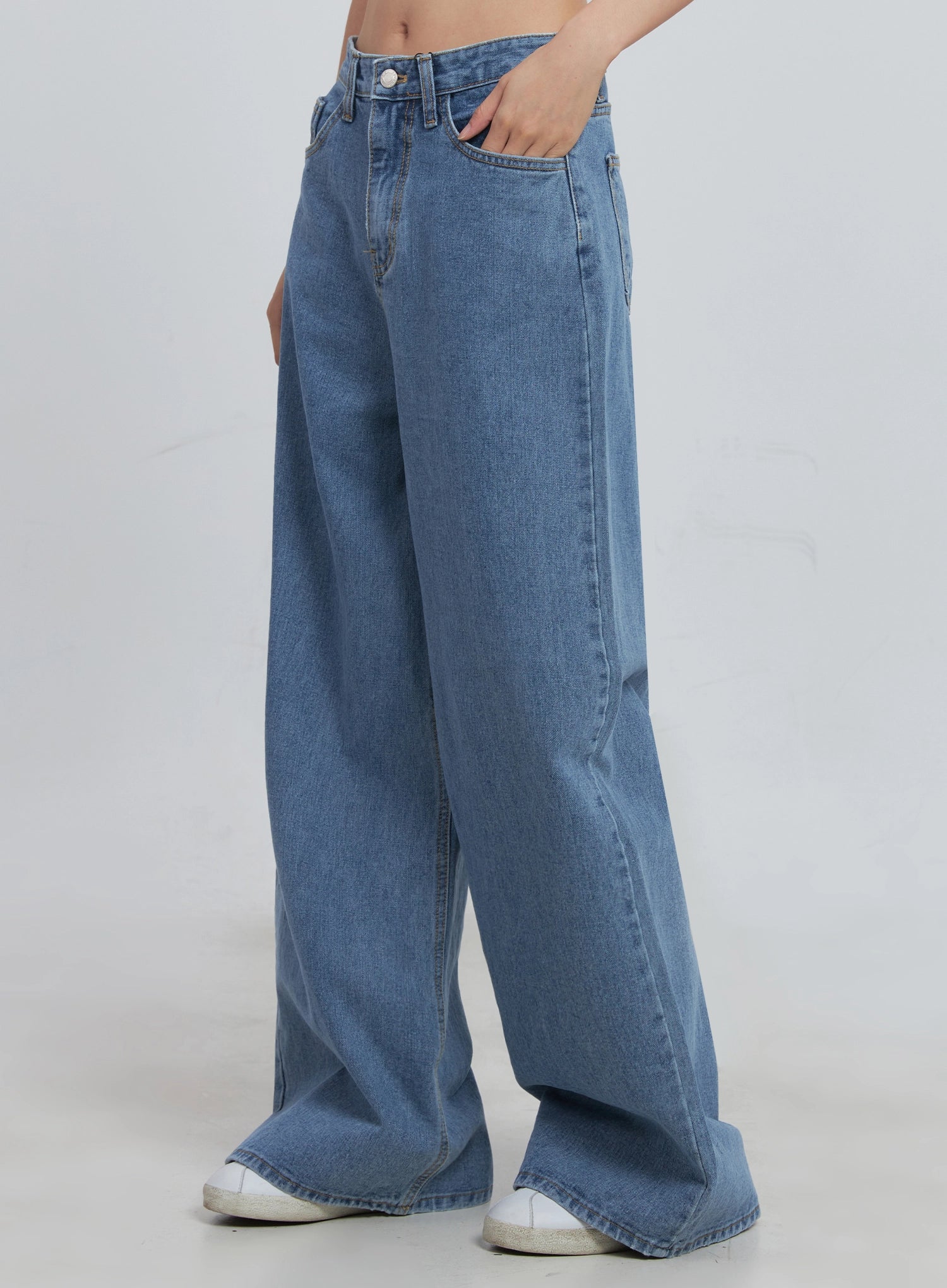 Daniela High Waisted Wide Leg Jeans for Women - Stretchy Comfort Denim Pants - Perfect for Casual Outings, Office Wear & Date Nights