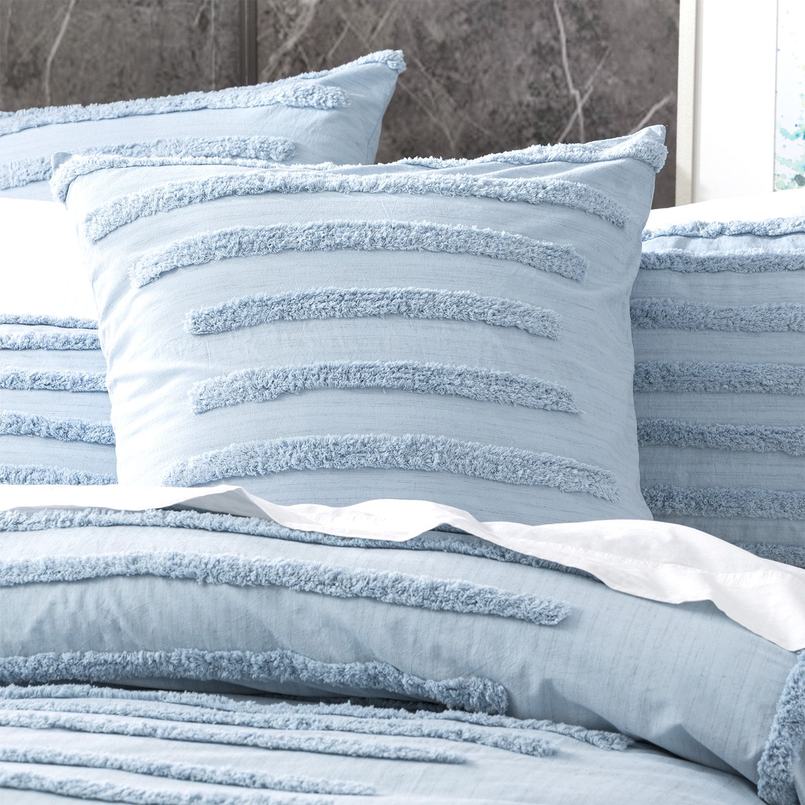 Revive Living Classic Cotton Vintage Washed Tufted Quilt Cover Set - Blue | Soft & Breathable Bedding for Cozy Nights | Perfect for Master Bedroom, Guest Room & Dorm Decor