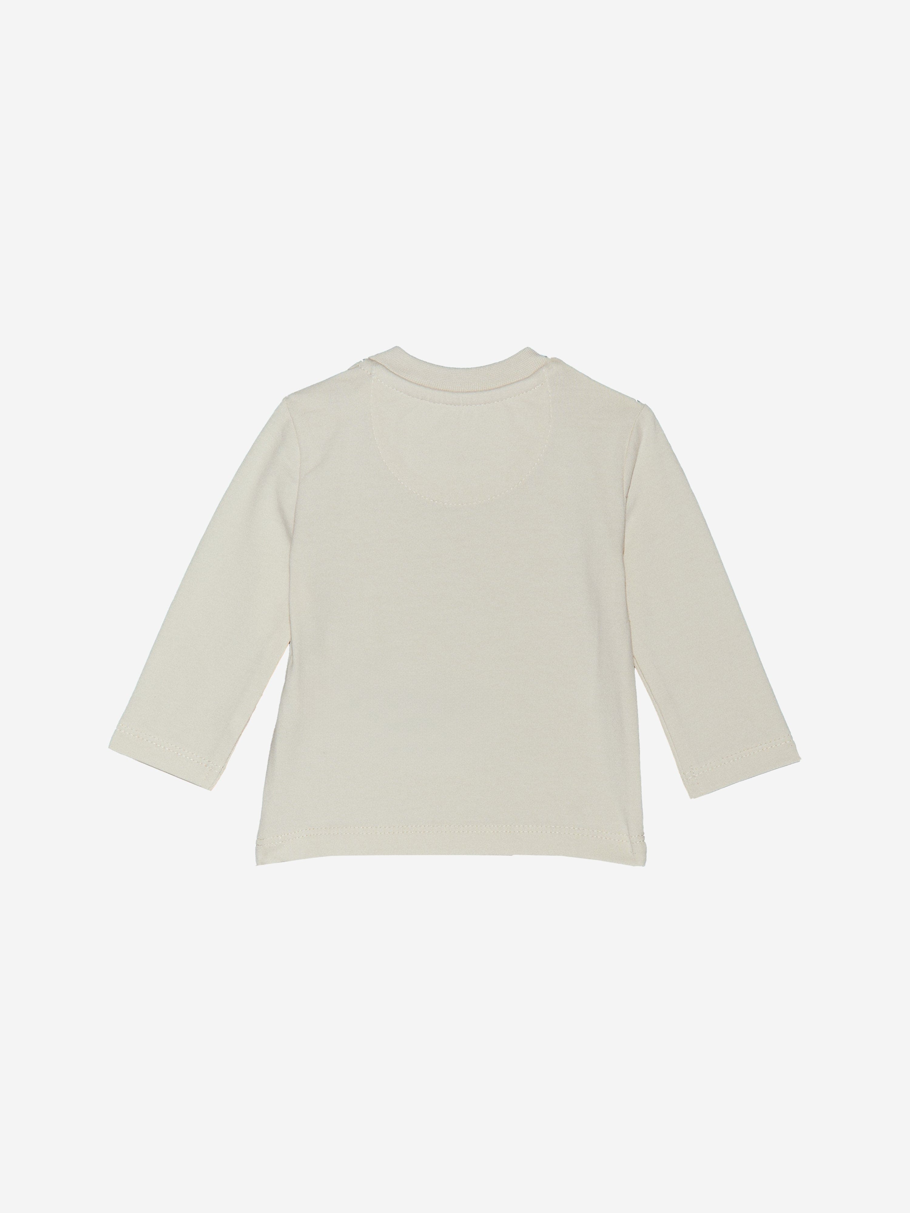 Personalized Baby Monogram Long Sleeve T-Shirt - Ivory Cotton Bodysuit for Newborns & Infants - Perfect for Family Photos, Holidays & Special Occasions