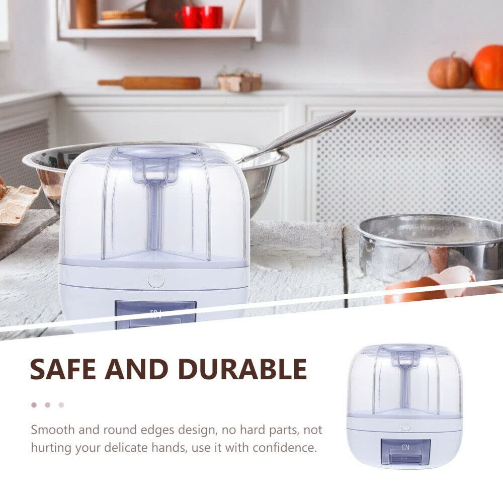6 Grid Rotating Rice Dispenser - 10kg Grain Storage Container with One-Click Output for Kitchen Organization | Perfect for Pantry, Restaurant & Bulk Food Storage