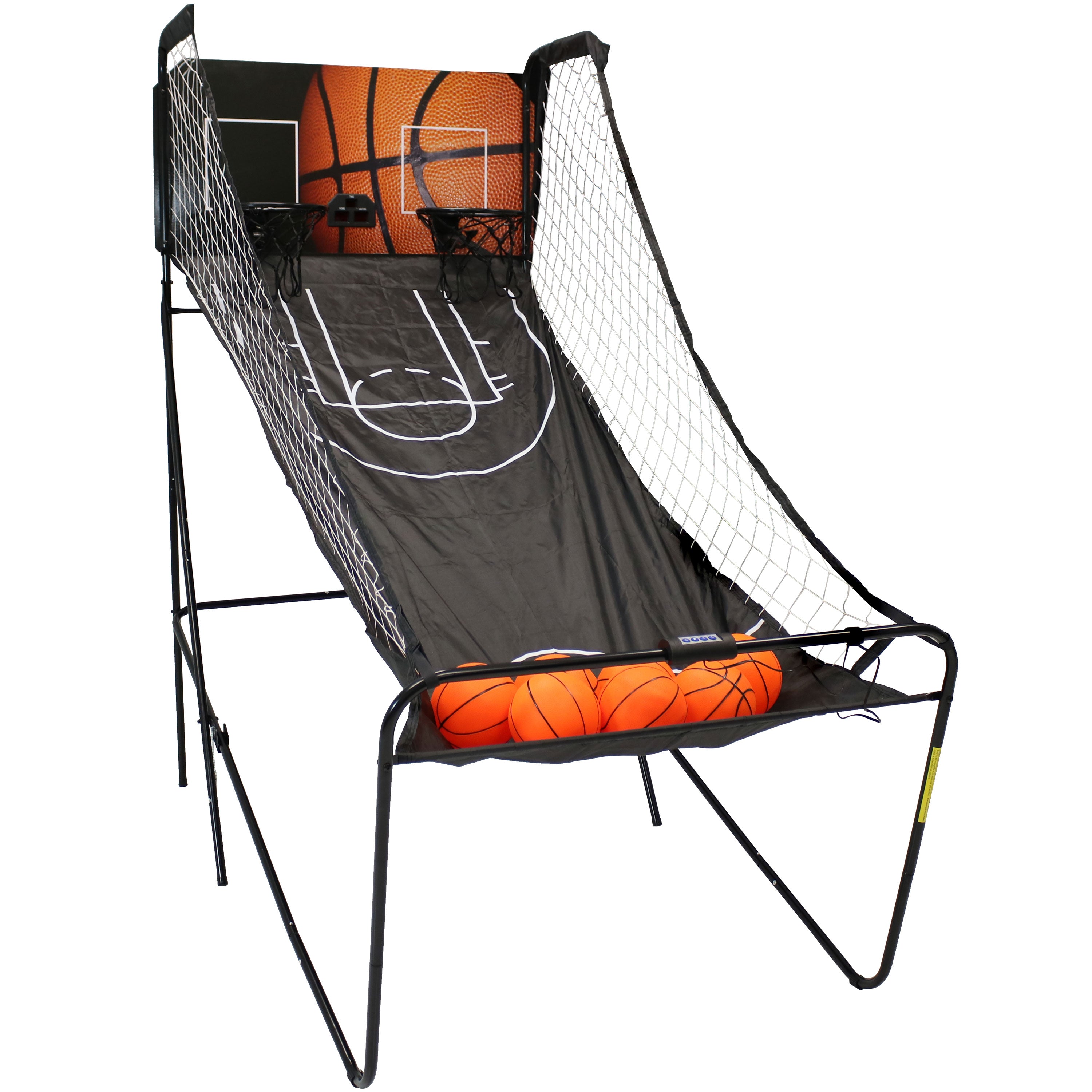Sunnydaze Folding Indoor 2 Player Arcade Basketball Game with Electronic Scorer & 8 Game Modes - Perfect for Family Fun, Game Rooms & Kids Birthday Parties