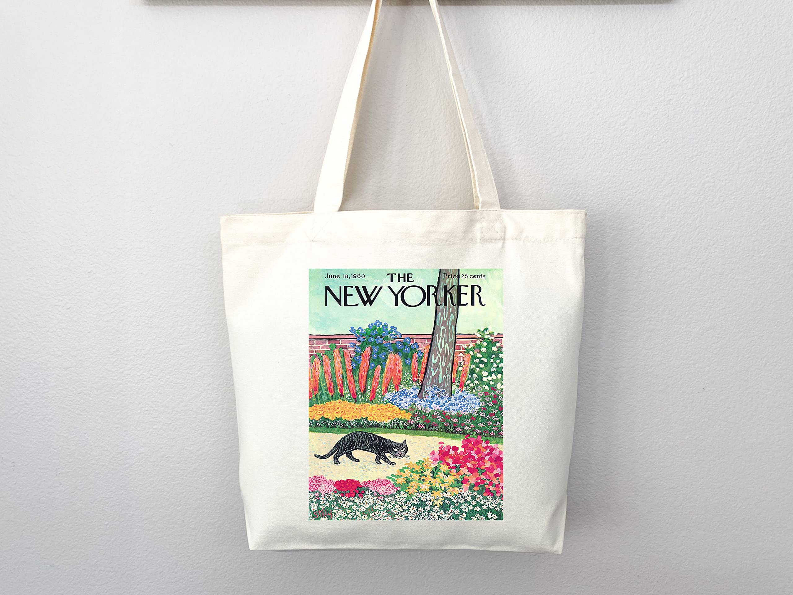 Stylish New Yorker Magazine Tote Bag - Artistic & Aesthetic Everyday Carry Bag for Shopping, Beach, Work & Travel | Durable Cotton Canvas Tote with Unique NYC Print