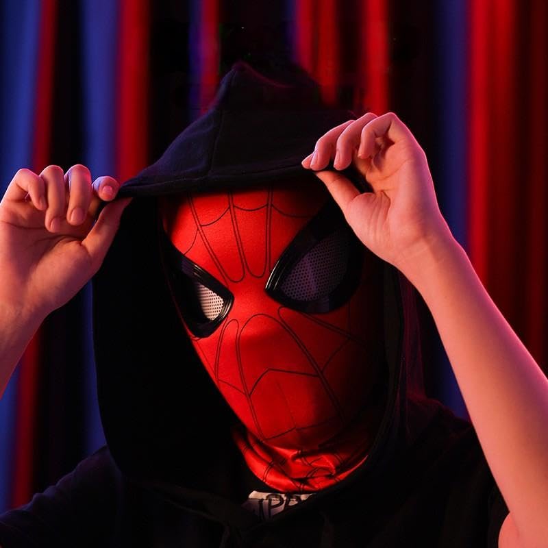 Realistic Spider Mask with Moving Eyes - Cosplay Costume Helmet for Kids, Teens & Adults - Perfect for Halloween, Superhero Parties & Comic Con - Cool Spiderman Gift for Boys Age 8-12 & 13+
