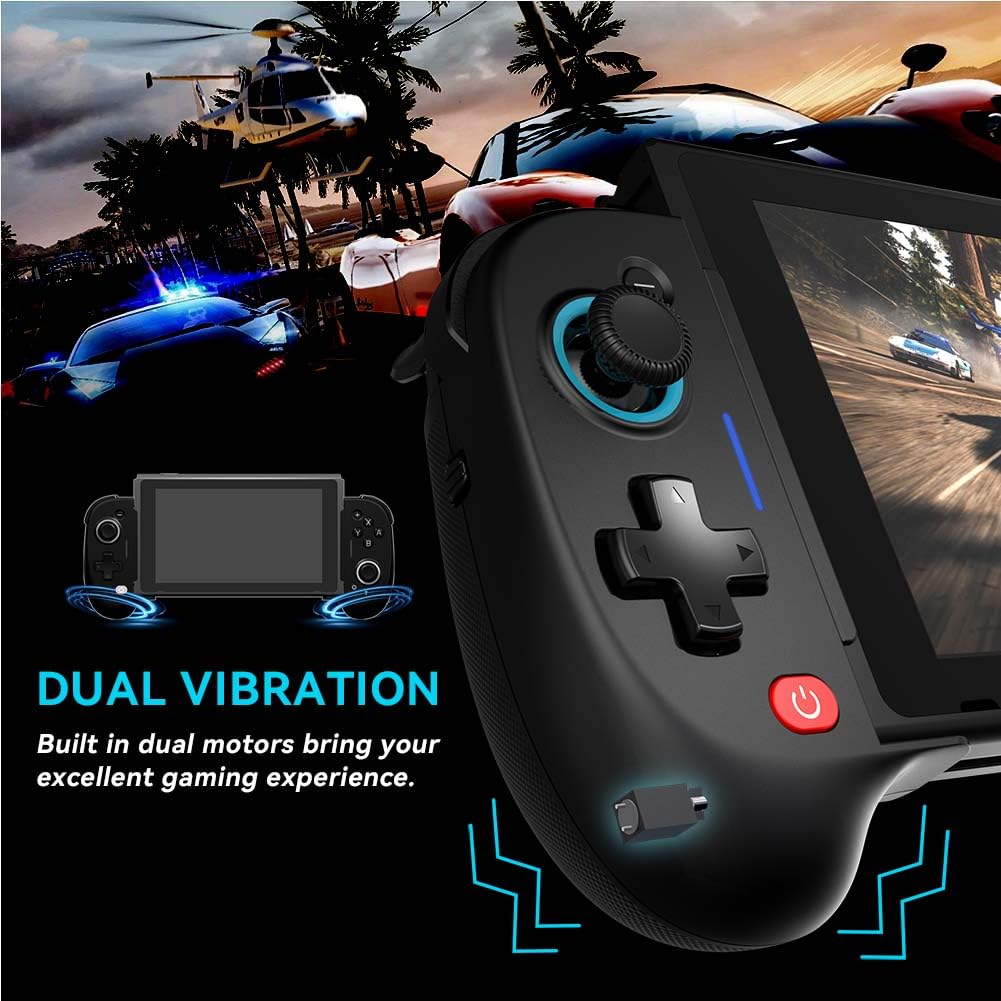 ShanWan Wireless Switch Controller - Ergonomic Joypad Replacement for Nintendo Switch OLED/iPhone/Android with Adjustable Turbo, Dual Vibration & 6-Axis Gyro | Perfect for Gaming, Streaming & Multiplayer Sessions