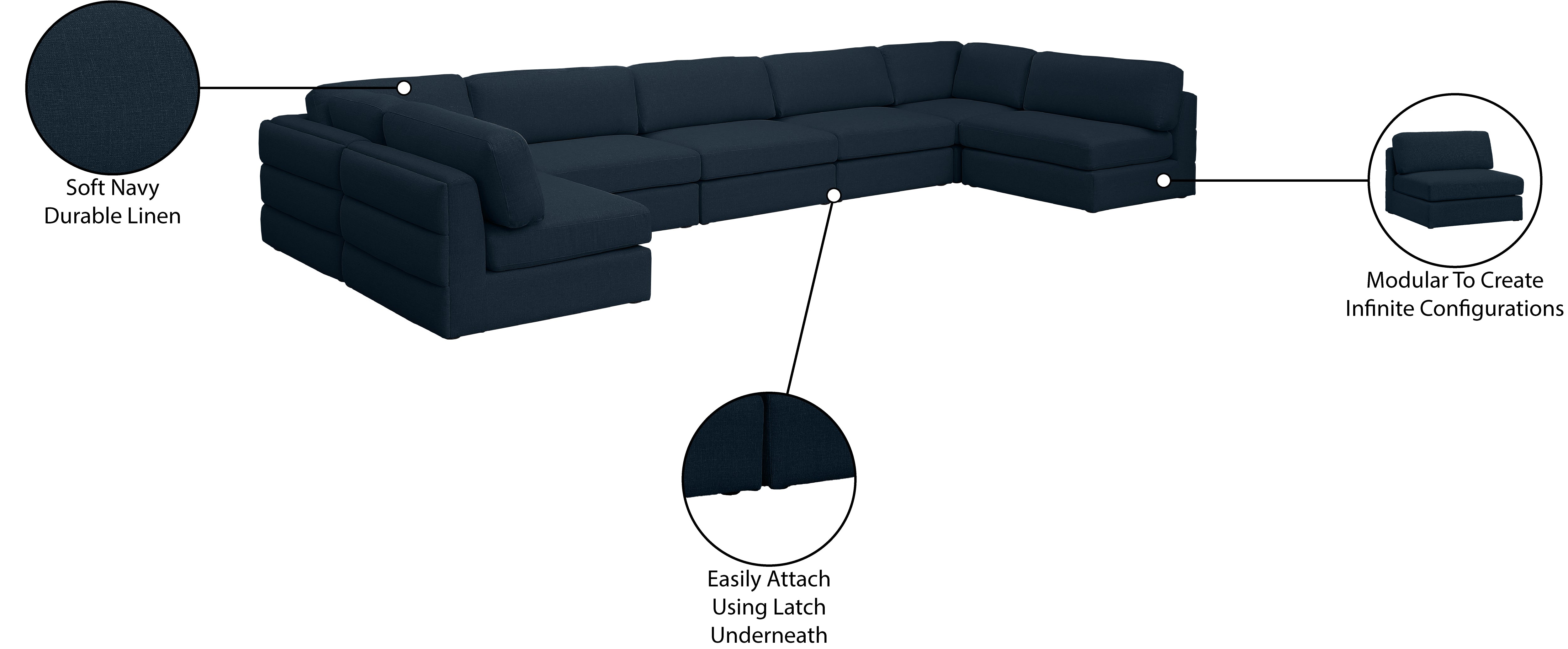 Beckham Durable Linen Textured Fabric Modular Sectional Sofa - Modern Living Room Furniture for Small Spaces & Apartments - Perfect for Family Gatherings, Movie Nights & Relaxation
