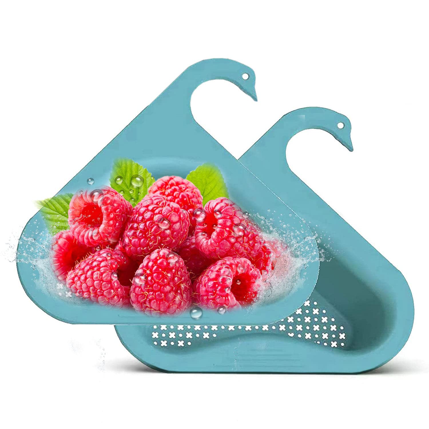 2-Pack Swan-Shaped Sink Drain Basket - Triangular Faucet Strainer with Hanging Hook, Universal Fit for All Sinks (Orange) | Perfect for Kitchen, Bathroom & Utility Sink Organization