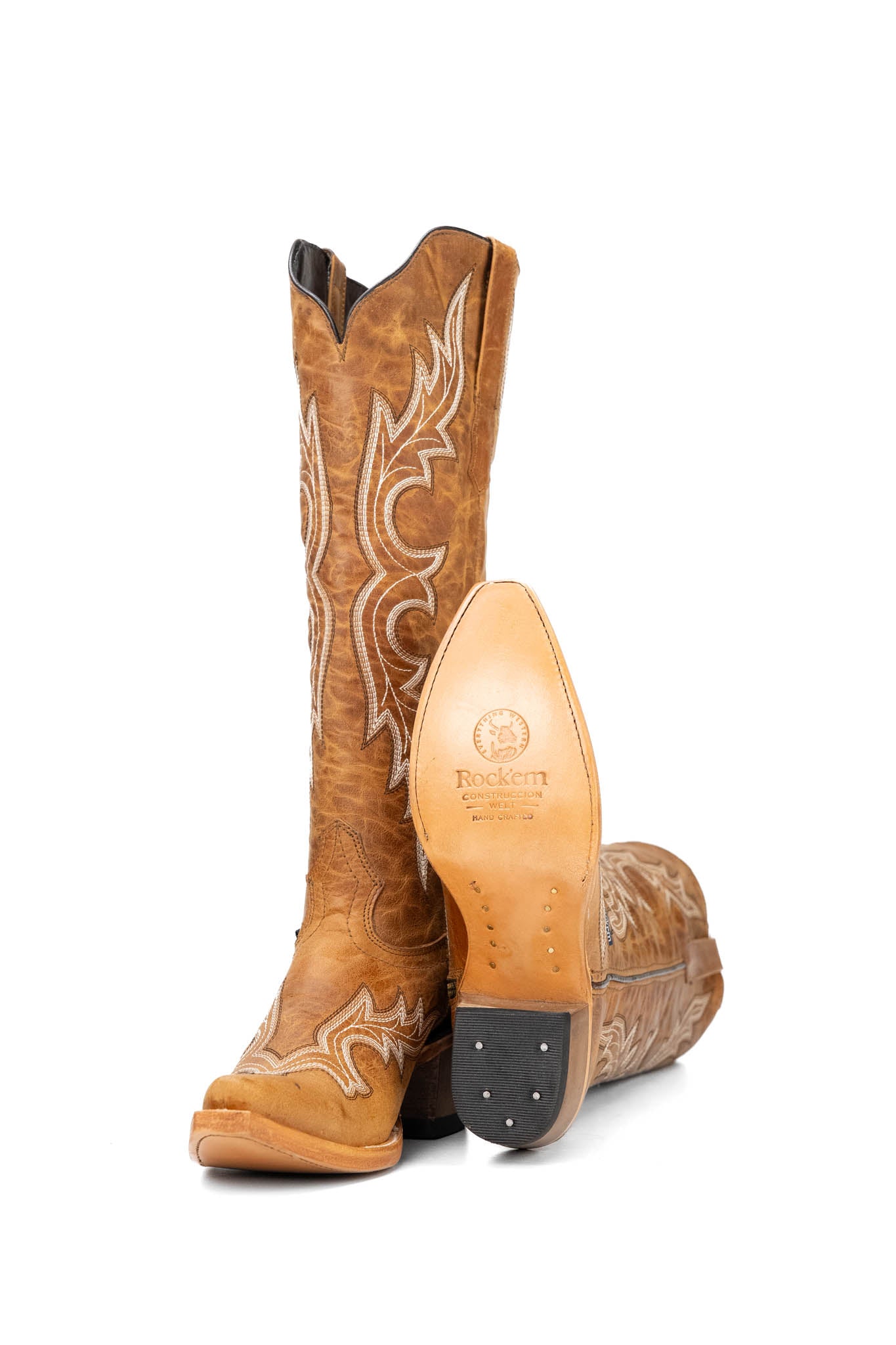 Odette Tall Snip Toe Cowgirl Boots for Women - Western Riding Boots with Pointed Toe & Stacked Heel | Perfect for Country Dancing, Rodeo Events & Fashion Outfits