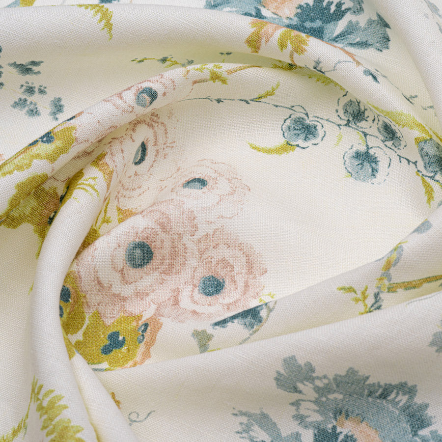 Premium Dianthus Linen Fabric - Soft Duck Egg Blue Color - Perfect for DIY Home Decor, Upholstery, and Craft Projects