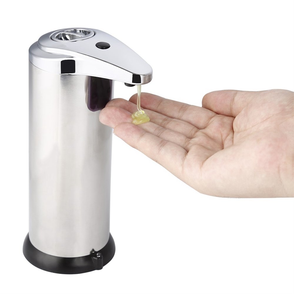 Automatic Touchless Soap Dispenser - Stainless Steel Hands-Free IR Sensor Liquid Soap Dispenser for Kitchen, Bathroom & Office Hygiene