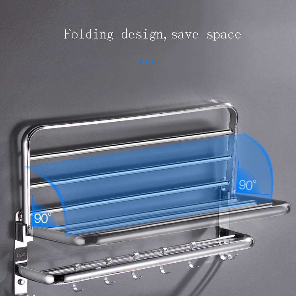 Premium 304 Stainless Steel Foldable Bathroom Shelf - Rustproof Shower Organizer with Hand-Polished Finish | Perfect for Bathroom, Shower, and Spa Storage