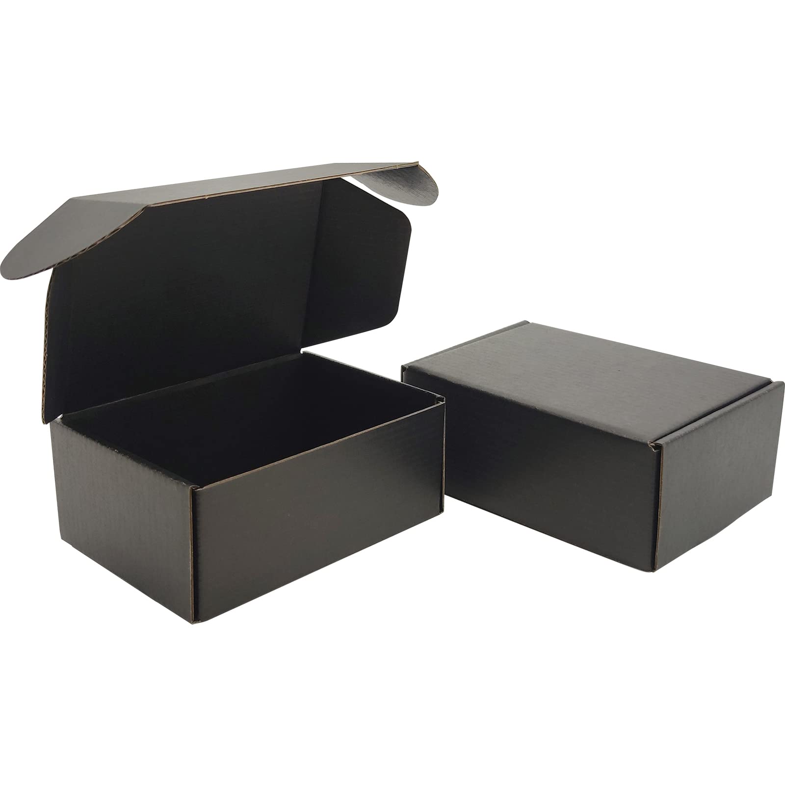 6x4x2 Black Shipping Boxes (25-Pack) - Small Business Packaging for Mailing & Ecommerce