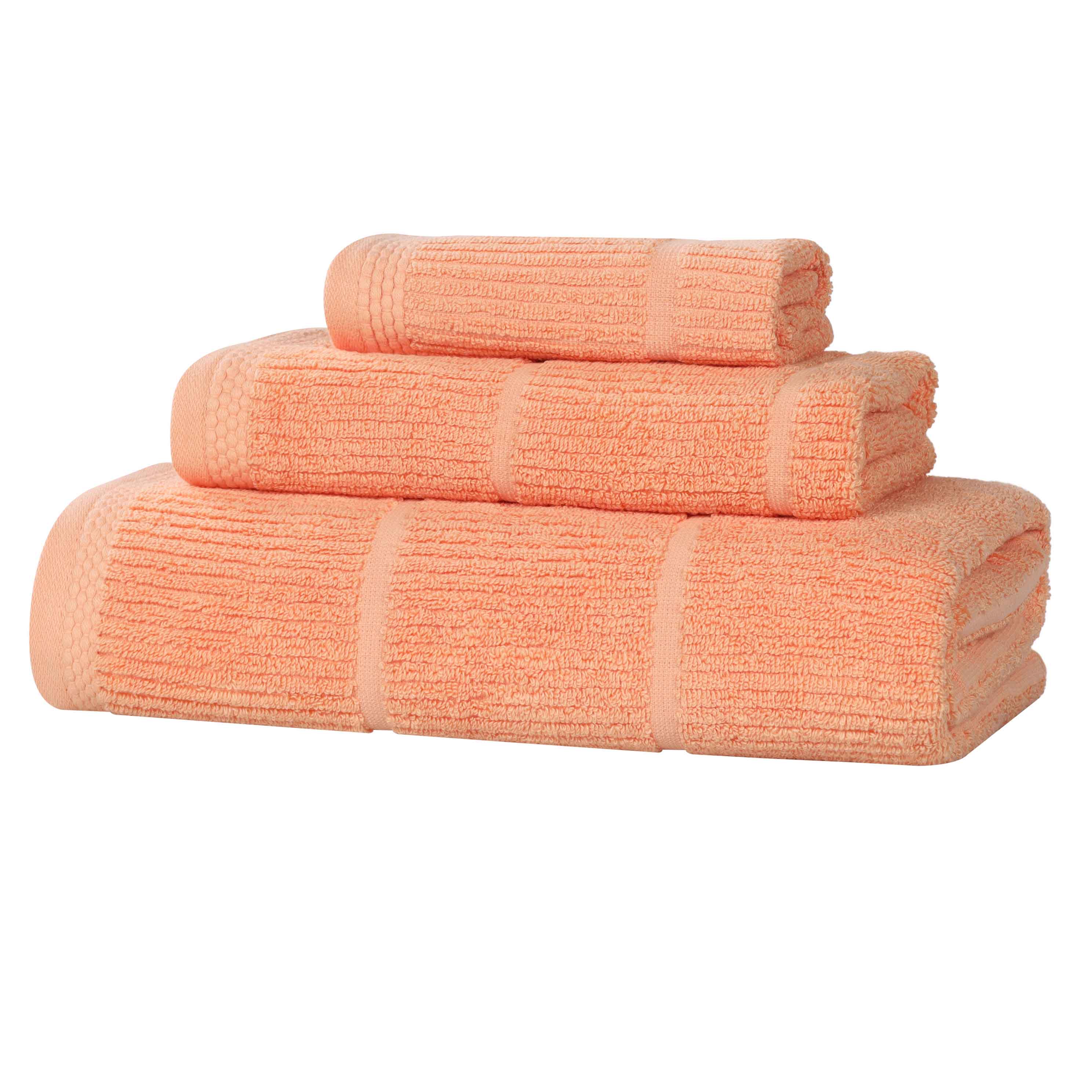 Milo Smart Twist Cotton 3-Piece Towel Set - Soft, Absorbent & Durable Ribbed Design for Bath, Spa & Home Decor - Perfect for Gifts & Luxury Bathroom Essentials