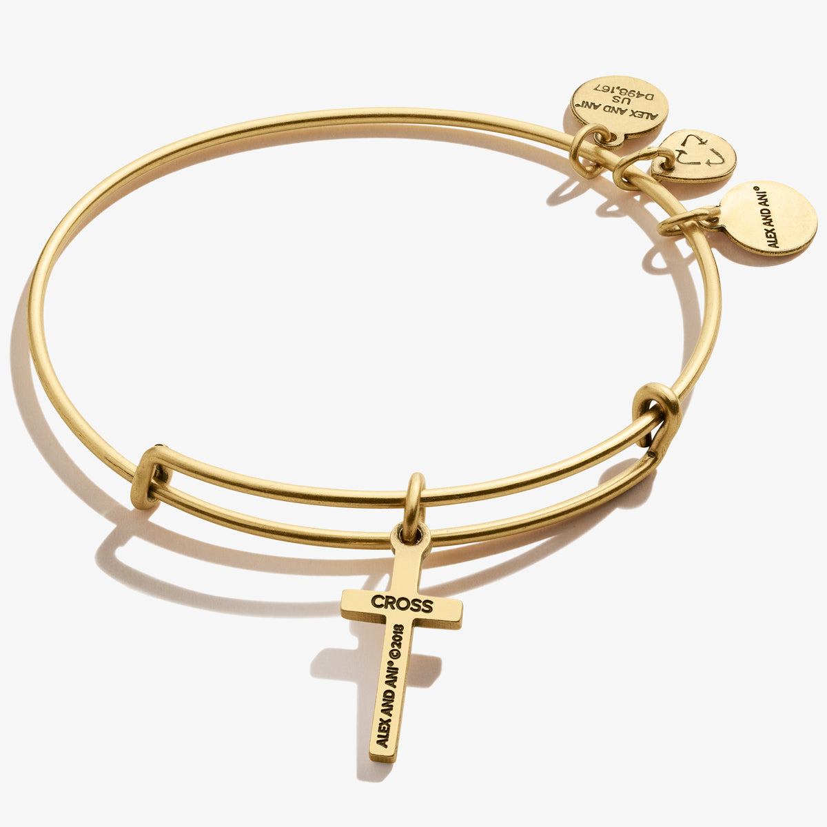 Elegant Cross Charm Bangle Bracelet for Women - Stylish Religious Jewelry Gift for Christmas, Baptism & Everyday Wear